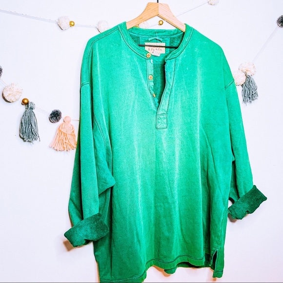 Vintage Sweaters - VINTAGE y2k Abercrombie green boyfriend pullover